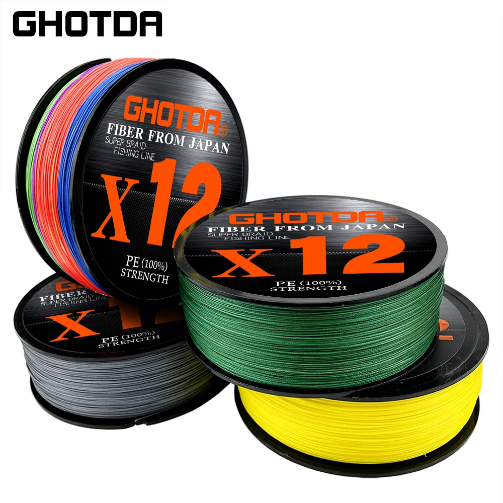 GHOTDA 11.3kg-41.8kg Braided Bait Line 12 Braid High-density Weave Method Fly Fishing Line Super Smooth 100m 300m 500m