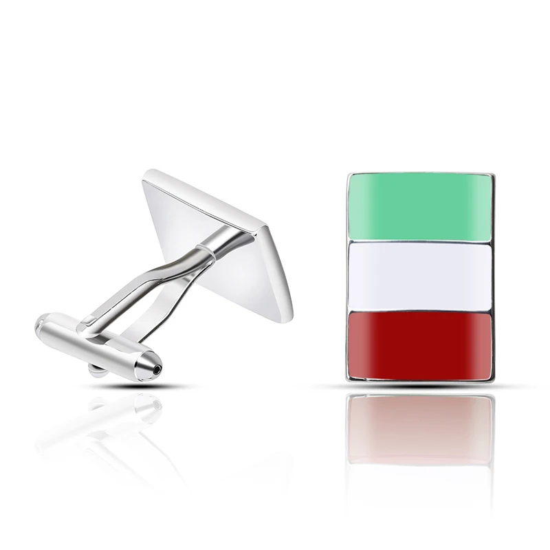 

Italian Flag Copper Cufflinks High Quality Jewelry Men's Gentleman Cuff Links Suit Banquet Shirt Blouse Sleeve Button