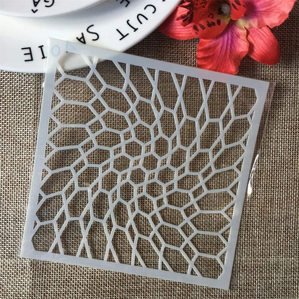 9Pcs/Set 5" Wavy Arrow Line Texture DIY Layering Stencils Painting Scrapbook Coloring Embossing Album Decorative Card Template