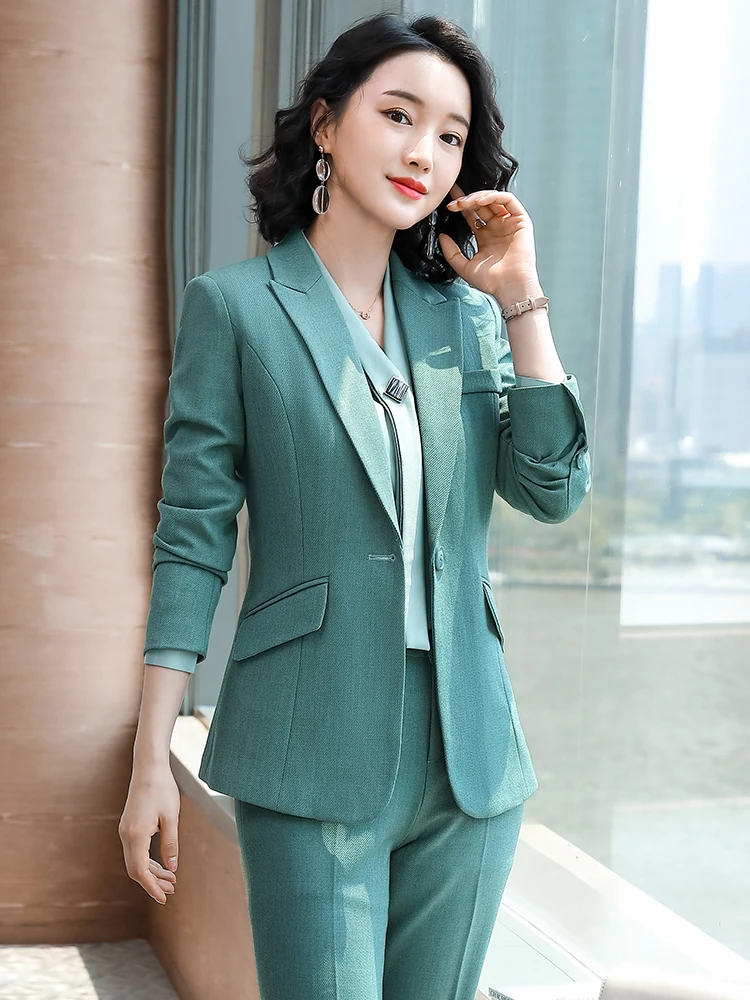 Costume d'affaires formel pour femmes, manches longues, élégant