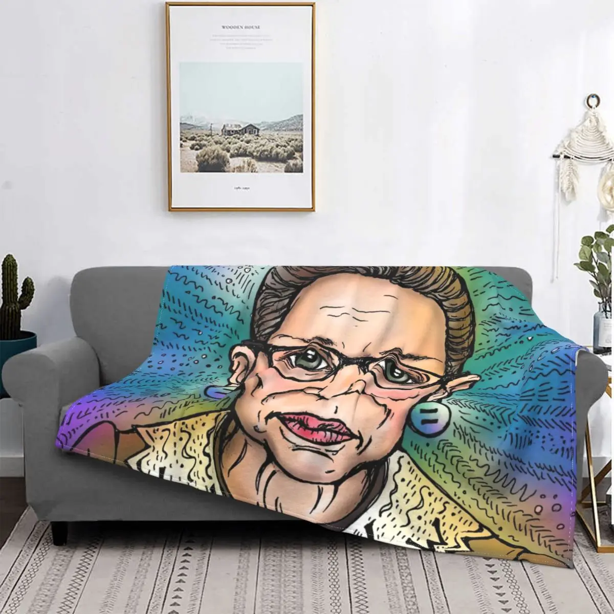 

Ruth Bader Ginsburg ,Feminism Collage Blankets Fleece Decoration Ultra-Soft Throw Blankets for Bedding Bedroom Plush Thin Quilt