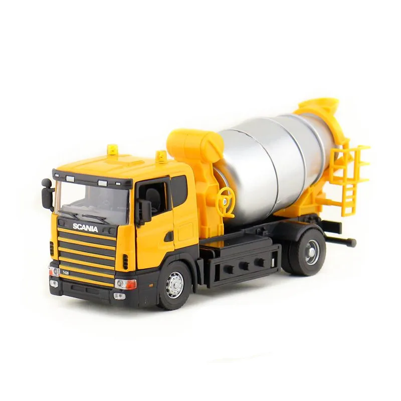 Automaxx 1:43 Scale Diecast Metal Model Scania Cement Mixer Truck Toy Car Doors Openable Educational Collection Gift For Boy