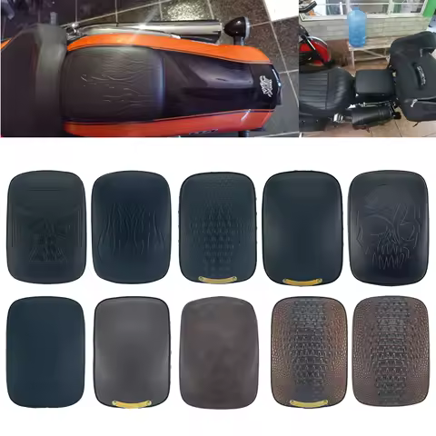 Motorcycle 8 Suction Cup Rear Pillion Passenger Pad Seat For Harley Touring Softail Dyna Sportster XL 883 1200 Custom Chopper