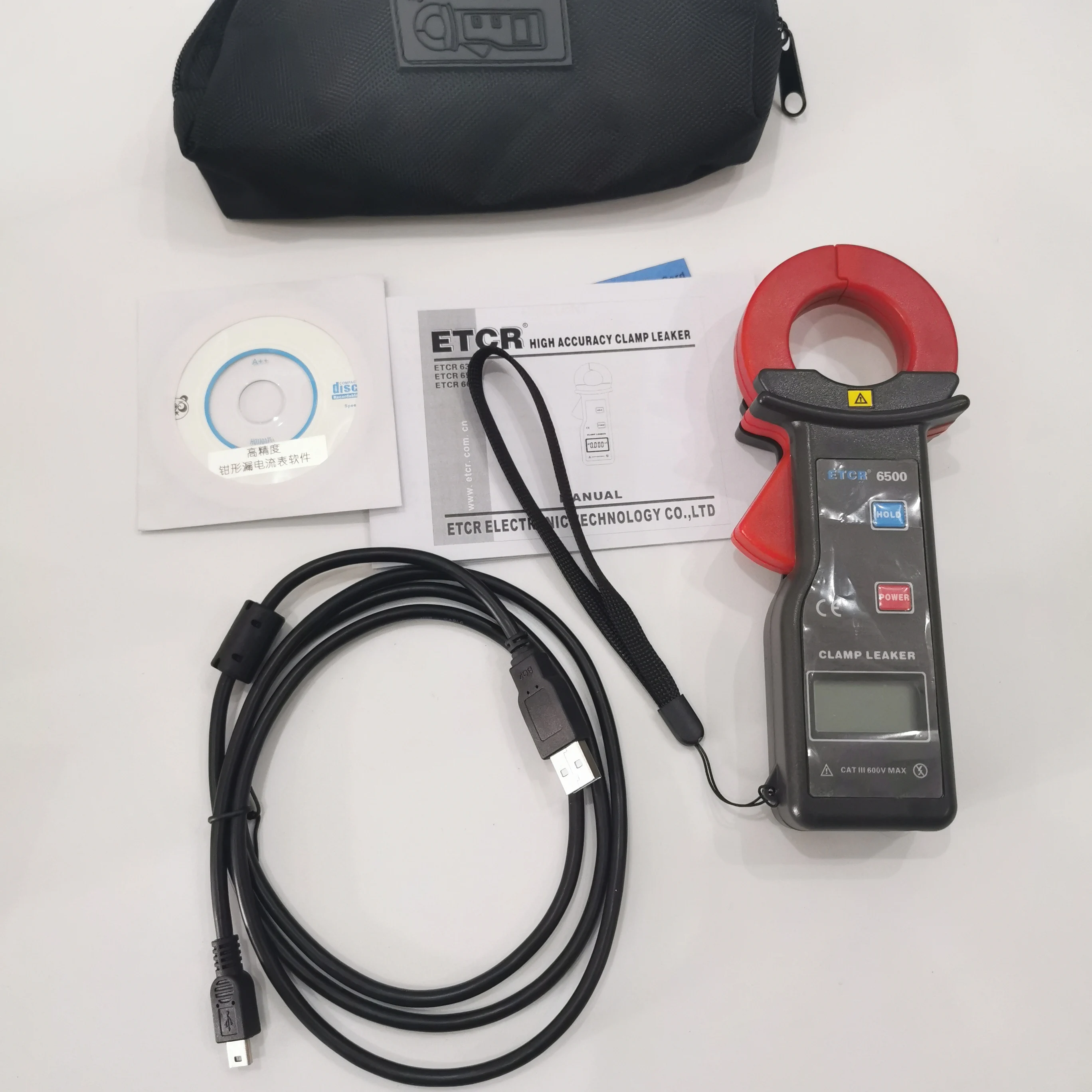 

ETCR6500 High Accuracy Clamp Leaker / Leakage Current Meter with USB (0.00mA~300.0A)