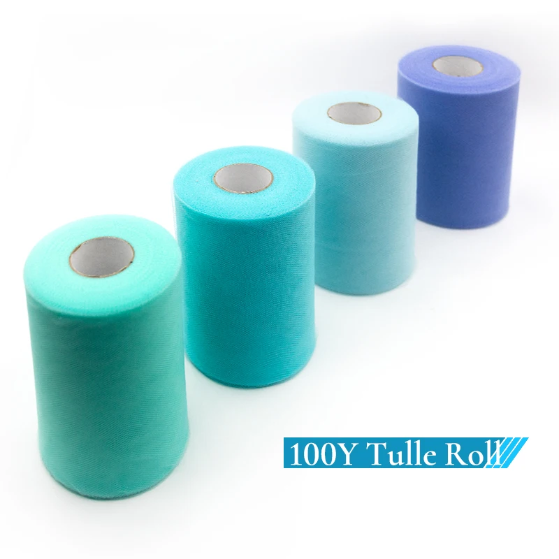 Rollo de tul de Organza para decoración de bodas, tutú para Baby Shower, decoración de fiestas y eventos de compromiso, 15cm, 100 yardas