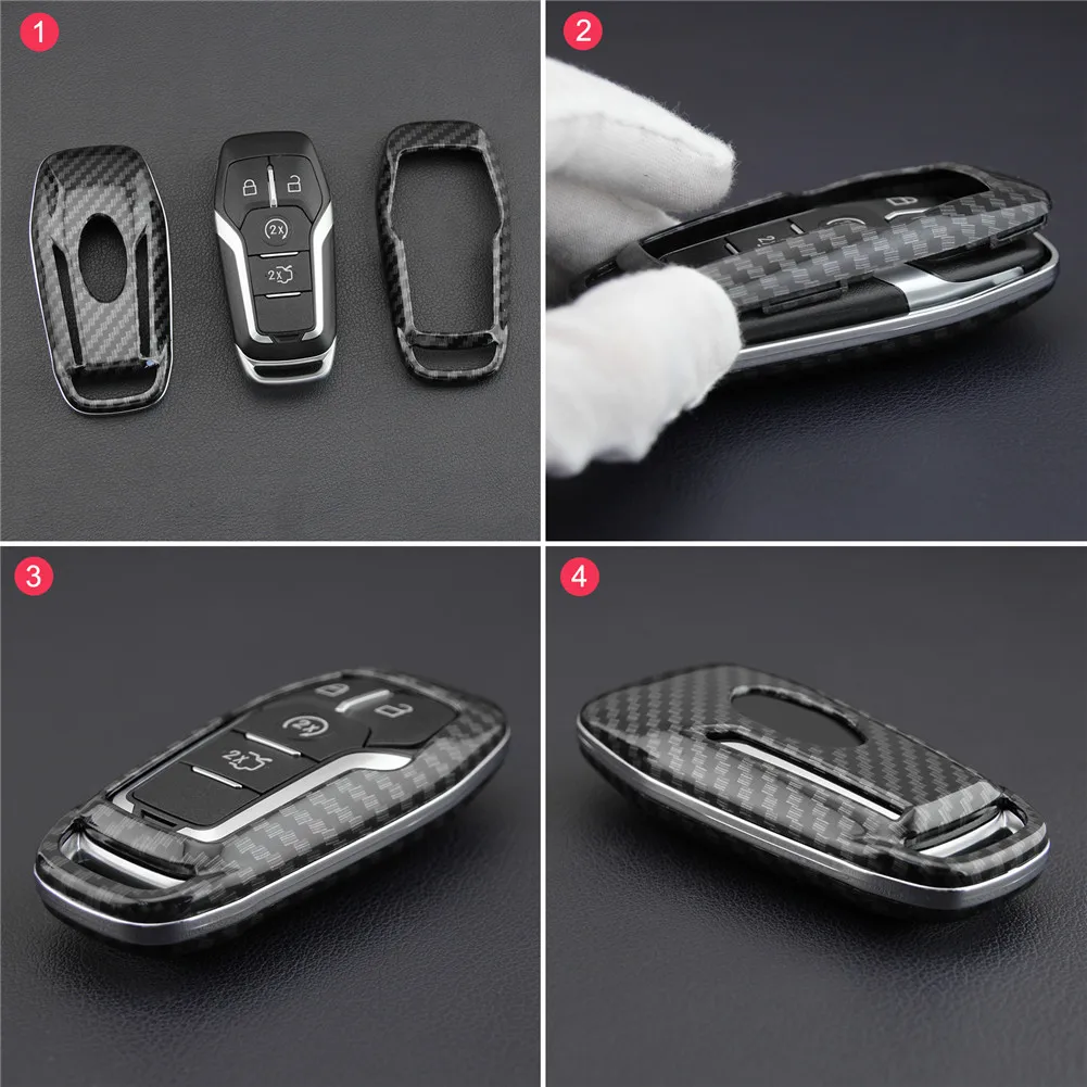 Key Case Fob Bag Holder ABS Hard Shell Cover Parts Fit For Ford Edge Explorer F150