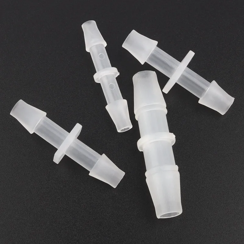 10pcs/lot 1.6-9.5mm PP Plastic Hose Straight Connectors Aquarium Fish Tank Air Pump Fittings Garden Micro Irrigation Hose Joints