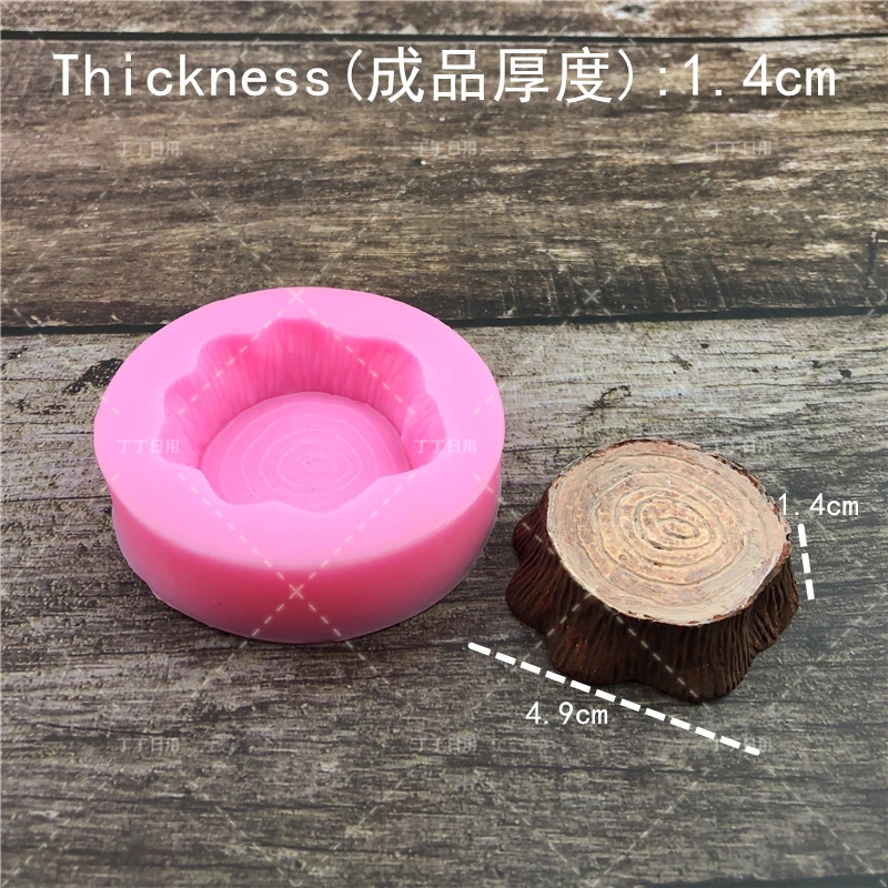 2Pcs Wooden Stump Silicone Fondant Cake Mold Soap Candle Candy Chocolate Decoration Baking Gumpaste Sugarcraft Kitchen Tool