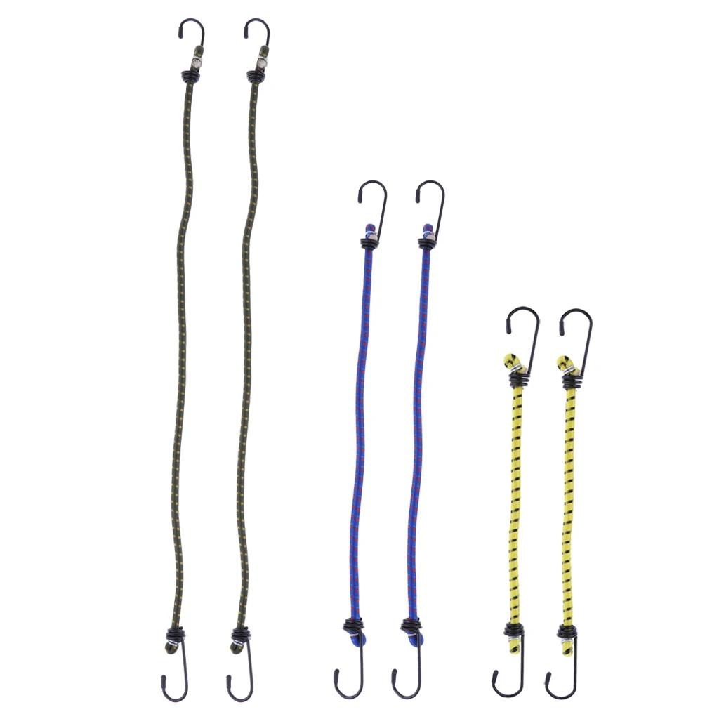 6 pcs Bungee Cords with Hooks Heavy Duty Assortment Canopy Ties Premium Quality Bungie Cord Set