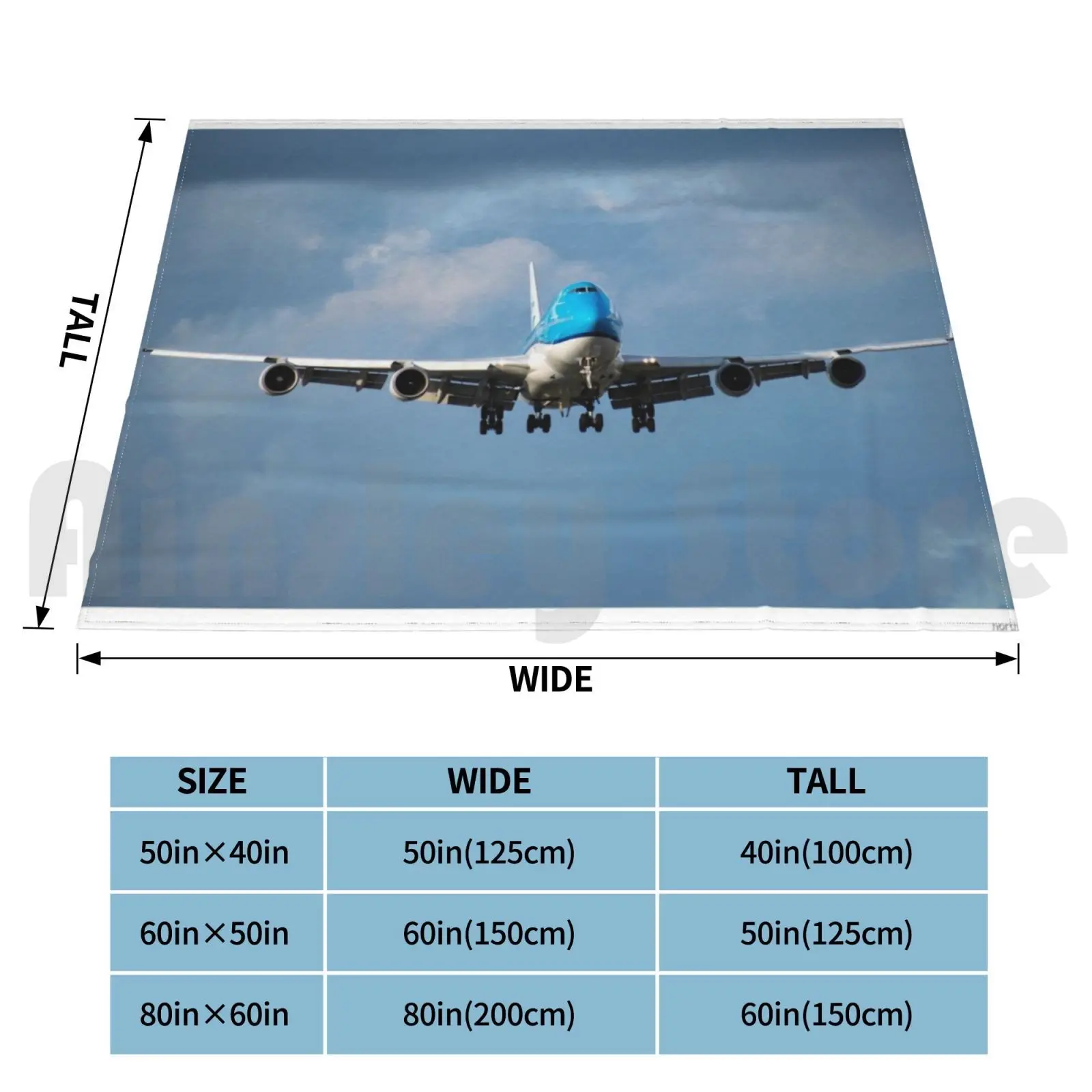 Klm 747-400 Nose On Landing Blanket Fashion Custom 747 400 Nose Boeing Flying Flight Aviation Pilot Airways Jumbo