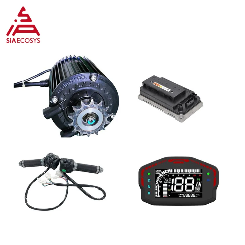 QS Motor QS90 1000W 80H 72V 55KPH Mid drive motor kits with EM50SP Controller 428 Chain version conversion