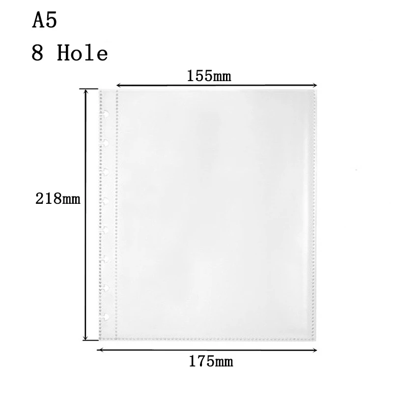 A4/A5 Convenient File Folder Mushroom Hole Document Bag Loose Leaf Storage Holder Transparent Inner Page Replace Photo Album