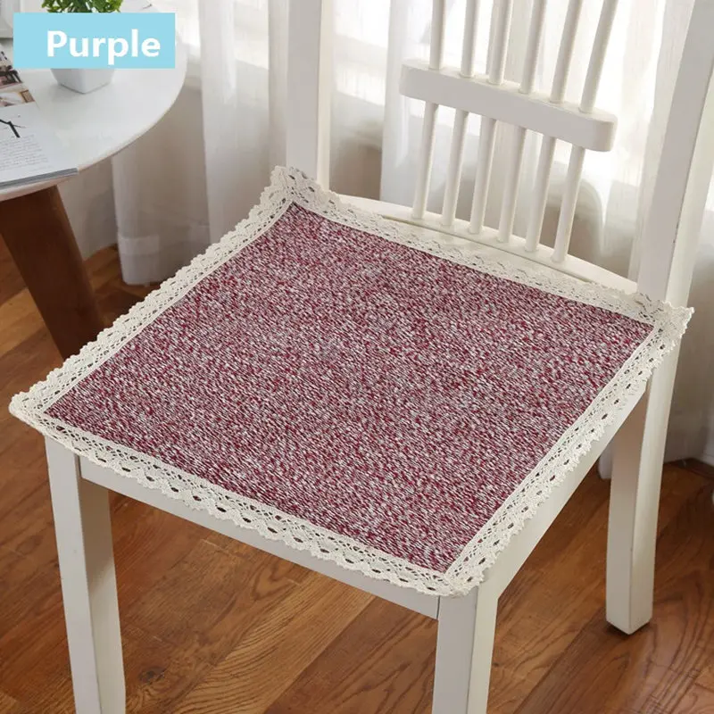 Solid Soft Chair Cushion Comfortable Computer Chair Seat Pad Lace 5 Colors Cotton Seat Cushions Non-slip Buttocks Chair Cushion