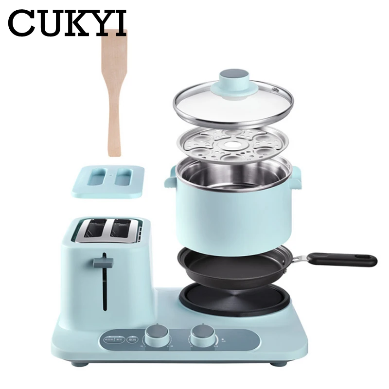 Electric bread toaster baking oven Mini multicooker sandwich bake egg boiler food steamer omelette frying pan Breakfast machine