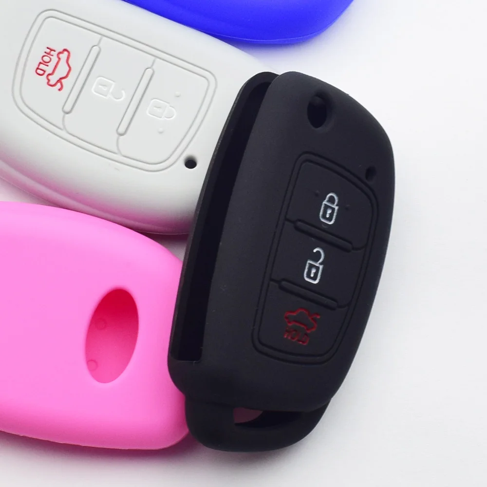 ATOBABI Silicone Car Key Cases For Hyundai Ioniq Elantra Sonata Tucson Santa Fe I10 I20 IX35 Flip Remote Control Protector Cover