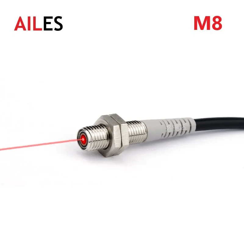 M8 Visible Infrared Laser Diffuse Reflection Photoelectric Optoelectric Sensor Switch CE NPN PNP NO NC 150mm 200mm Detect