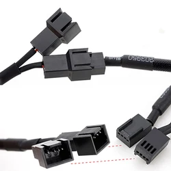 4 Pin Y Splitter Cable 4 Pin PWM Female to 3/4 Pin Motherboard CPU Fan PC Case PWM Adapter Cable for Computer CPU Case Fan Cable