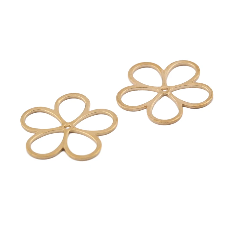 

20pcs Raw Brass Flower Charms Filigree Flowers Connectors Earrings Linker For Diy Bracelet Jewelry Making Findings Accessories