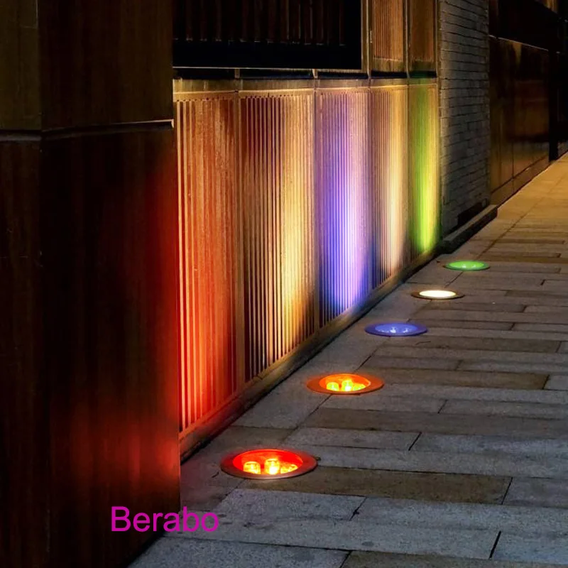 Wasserdichte LED-Gartenleuchte Unterirdisch 3W6W18W IP67 Außenbereich Eingebaute Gartenweg-Spotleuchte Fernbedienung RGB LED Bodeneinbauleuchte – Detail 1
