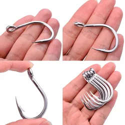 100pcs Fishing Hooks High Carbon With Eye Carp Catfish 1/0#-13/0# Fish Jigs Hook White Anzol Japan Fishhooks Tackle