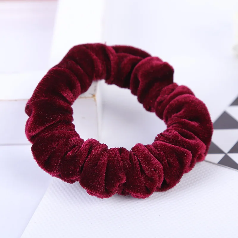 1PC lussuoso Soft Feel Velvet Hair Scrunchie coda di cavallo ciambella Grip Loop Holder fascia elastica per capelli