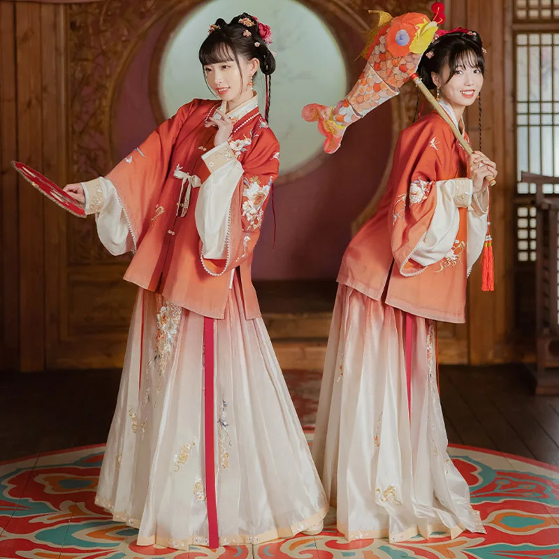 

Red Hanfu Costumes For Women Adult Chinese Traditional Elegant Clothing Ming Dynasty Ancient Dress Classical Dancewear DQL6210