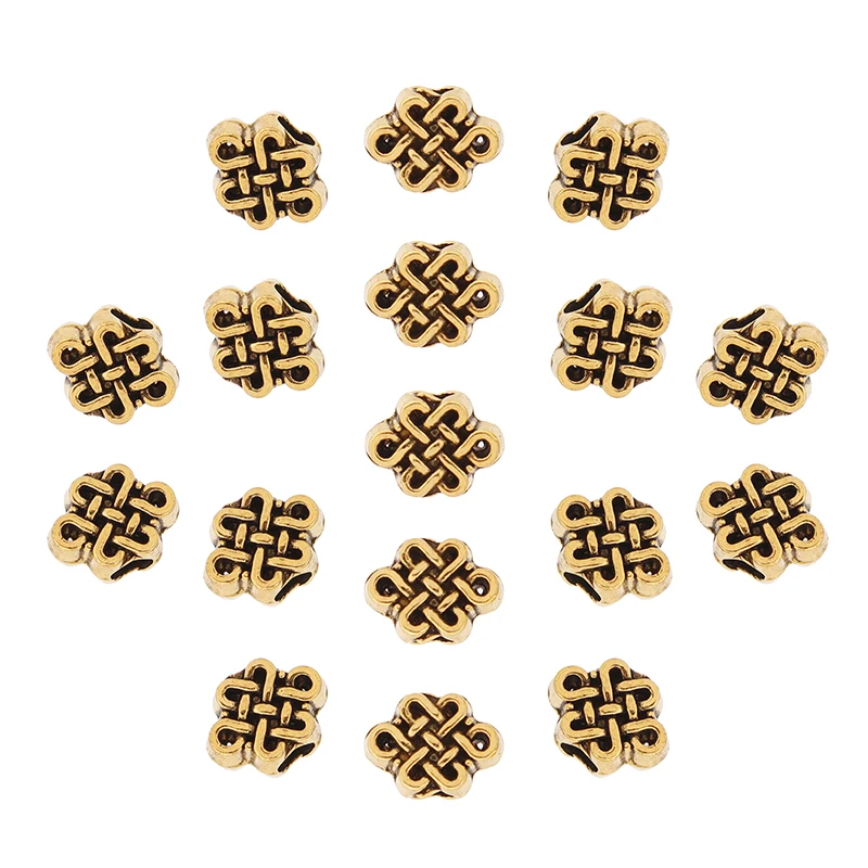 Tibety-ジュエリー作り,ネックレス,ブレスレット,ネックレス用の中国のスペーサービーズ,シルバーとゴールドの色,20個