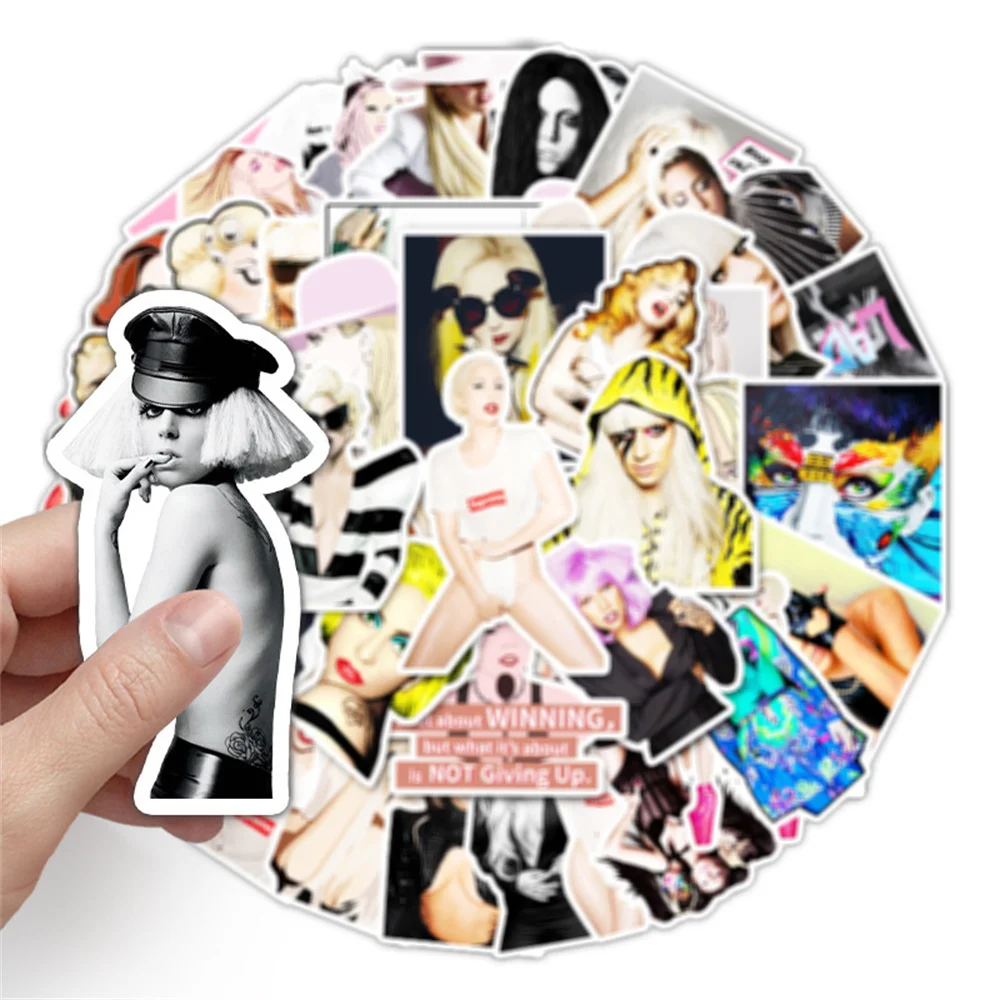 10/30/50PCS Lady Gaga Sexy Female Graffiti Waterproof Sticker Suitcase Notebook Refrigerator Skateboard Helmet WaterCupWholesale