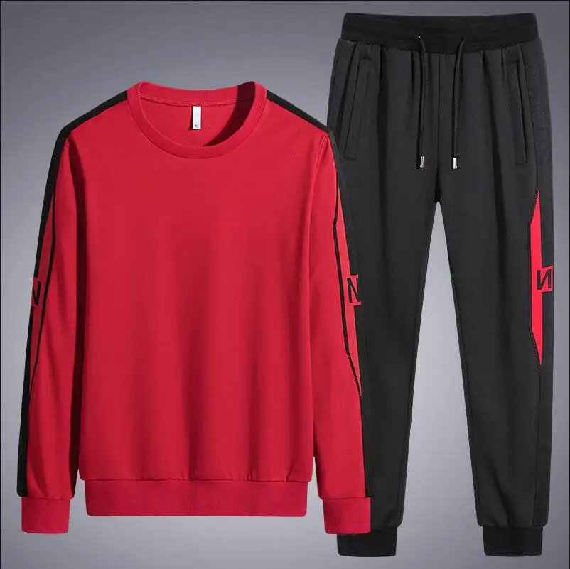 New Men'S Sportswear Suit Spring And Autumn Jogging Sets Young Male Student Fashion Tracksuit Plus Size 8XL 2 Piece Sports Suits