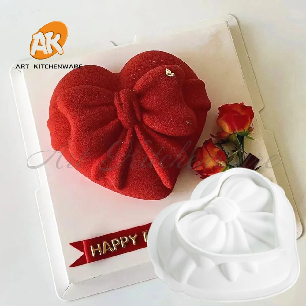 Knot Heart Design Silicone Mousse Mold DIY Decoration Chocolate Sugarcraft Polymer Clay Crafts 3D Mould Kitchen Tools