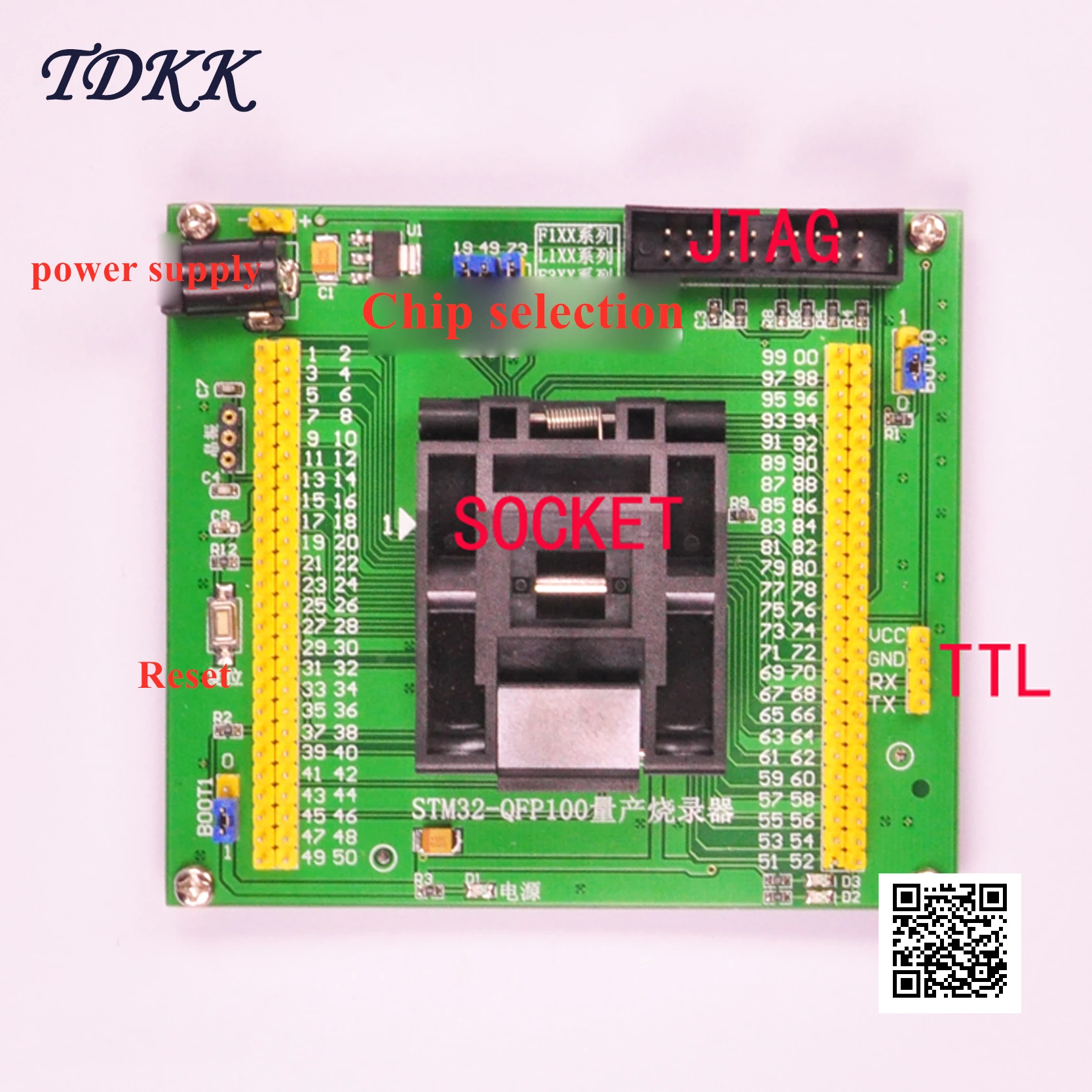 STM32 Burner Mass Production Burning Programming Download Programming Block Burning Test Block Test Socket LQFP100