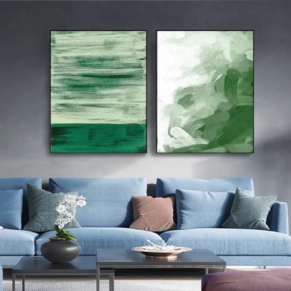 

Green Abstract Poster Ink Painting Print Poster Canvas Painting On Canvas Painting Living Room Home Decoration Mural Picture