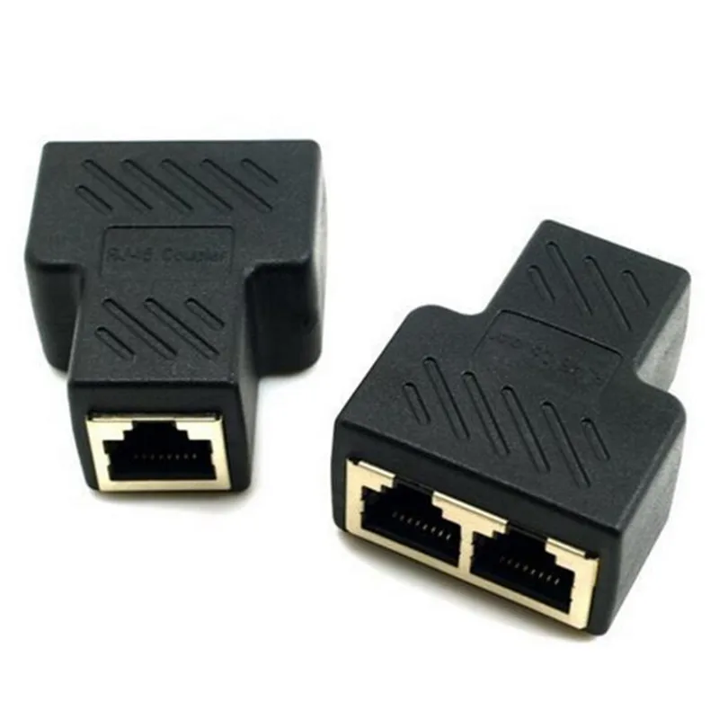HIGH QUALITY 1 To 2 Ways LAN Ethernet Network Cable RJ45 Female Splitter Connector Adapter For Laptop Docking Stations
