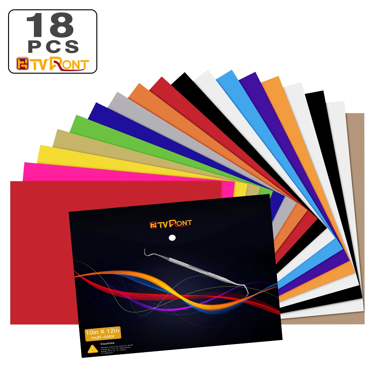 HTVRONT 18 Pack 12inchX10inch Heat Transfer Vinyl Sheets Multi-color HTV Iron on Films for Heat Press T-shirt Textiles Cricut