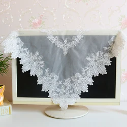 European Lace Fabric Water Soluble Embroidery Square 57cm Tablecloth Balcony Round Table Mat Multipurpose Dust Cover Cloth
