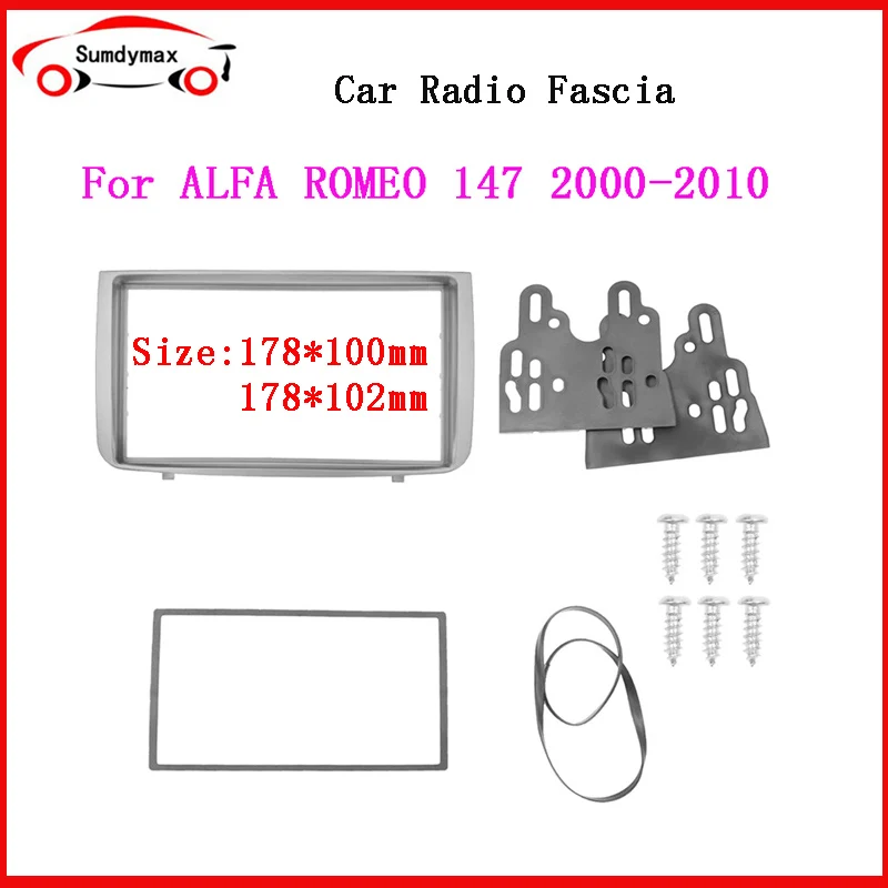 

2-диночная фасция для Alfa Romeo 147 2000-2010, радио, DVD, стерео CD-панель, монтажная панель, установка, накладка, комплект лицевой панели, лицевая рамка, лицевая панель