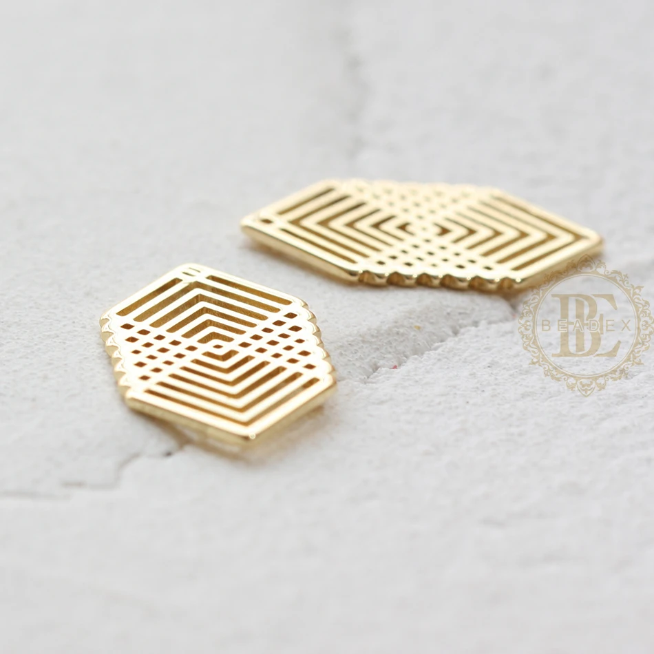 DIY Supply-Solid Brass Finding Geometry - 20x11mm (4666C)