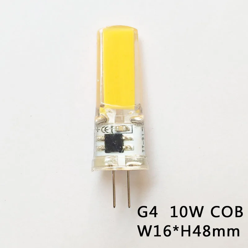 Imagem -02 - Lâmpada Led Greeneye-dimmable g4 Cob 6w 10w ca dc 12v 220v Cob Smd Substitua o Holofote de Halogênio Lustre