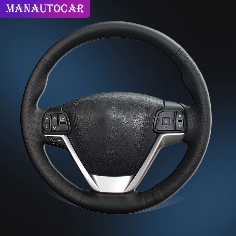 

Car Braid On The Steering Wheel Cover for Toyota Highlander 2014 2015 2016 2017 2018 2019 Sienna 2015-2019 Auto Wheel Covers