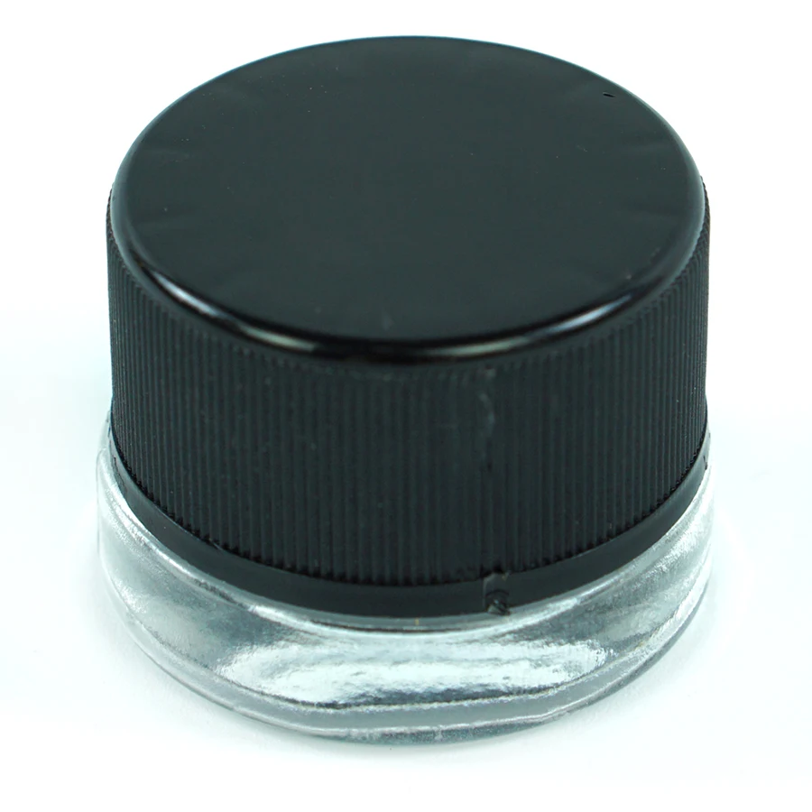 Small Glass Jar with Plastic Lid, Black Ointment Storage Containers, Home Use Small Box, 5ml, 5Pcs