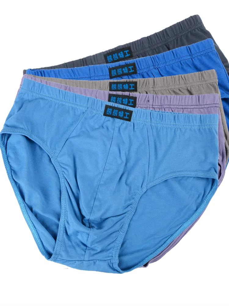 5pcs/Lot Cheapest 100% Cotton Mens Briefs Plus Size Men Underwear Panties 6XL 7XL 8XL Men\'s Breathable Panties Multicolor Plus