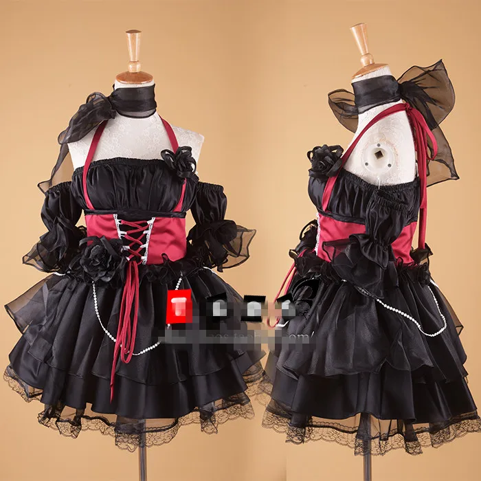 

Sweet and cute Lolita dress anime SD black red organza LOLITA dress cosplay costume female 2021 New LL