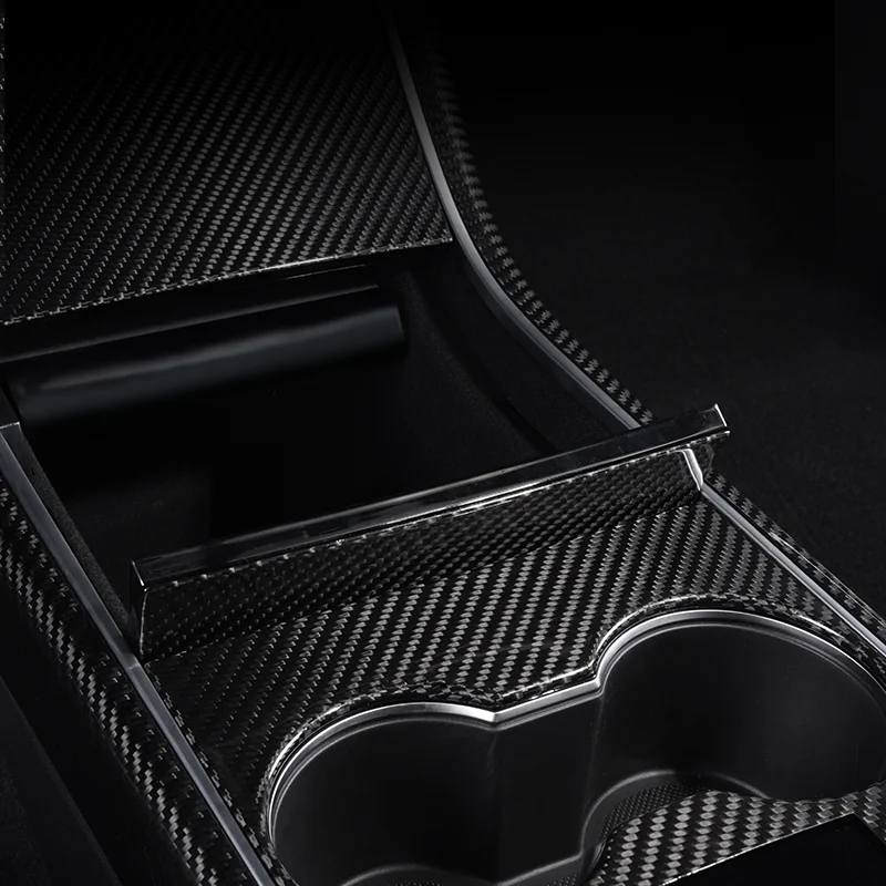 3PCS New Carbon Fiber Car Center Console Panel Protective Patch Cover Sticker For Tesla Model 3 2017-2020 Styling Accessories