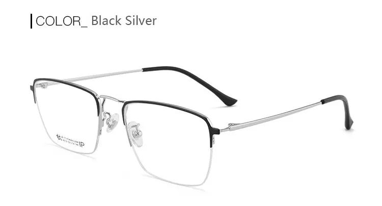 Beta Titan Rahmen Brille Halb Rand Brillen Männer Stil Rechteck Brillen Myopie Brillen Neue Ankunft – Detail 6