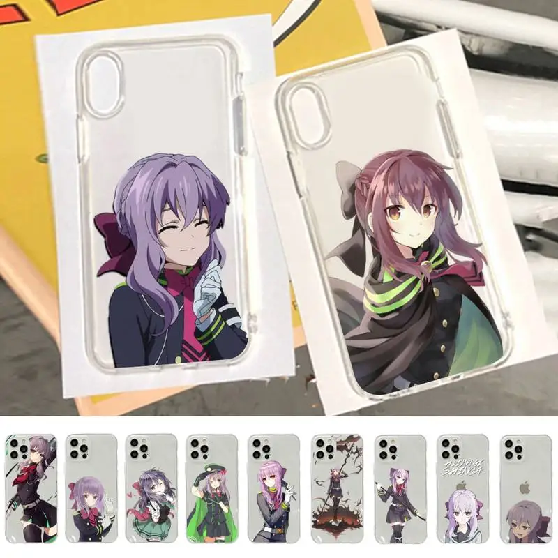 Anime Seraph of the end Hiiragi Shinoa Phone Case for iphone 13 11 12 pro XS MAX 8 7 6 6S Plus X 5S SE 2020 XR case