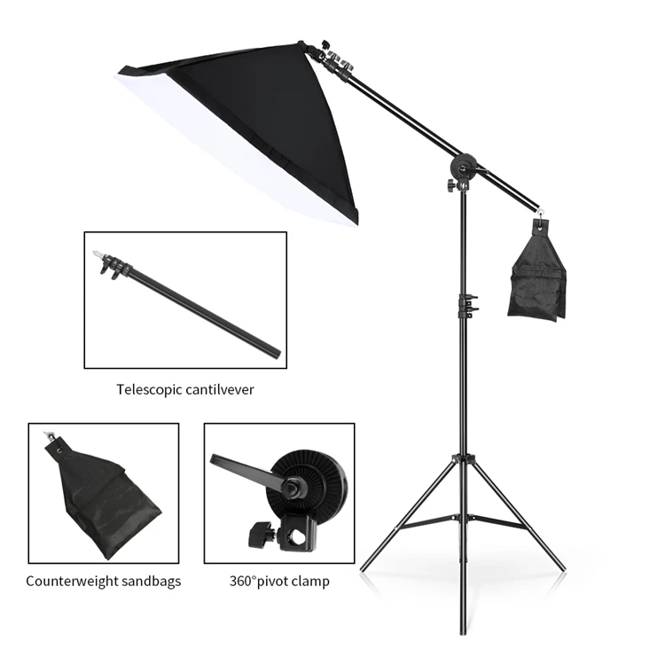 Photo Studio Kit Tripod Light Stand Cross Arm With Weight Bag Photo Studio Accessories Extension Rod 53 -133CM Backdrop Stand