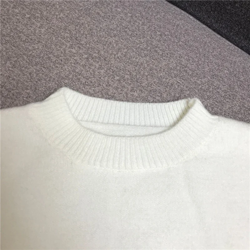 Ripped Hole Cuffs Diamond Female Sweaters Knitted Pullover Korean Style Womens Wool Blends Long Sleeve Woman Autumn Winter Tops