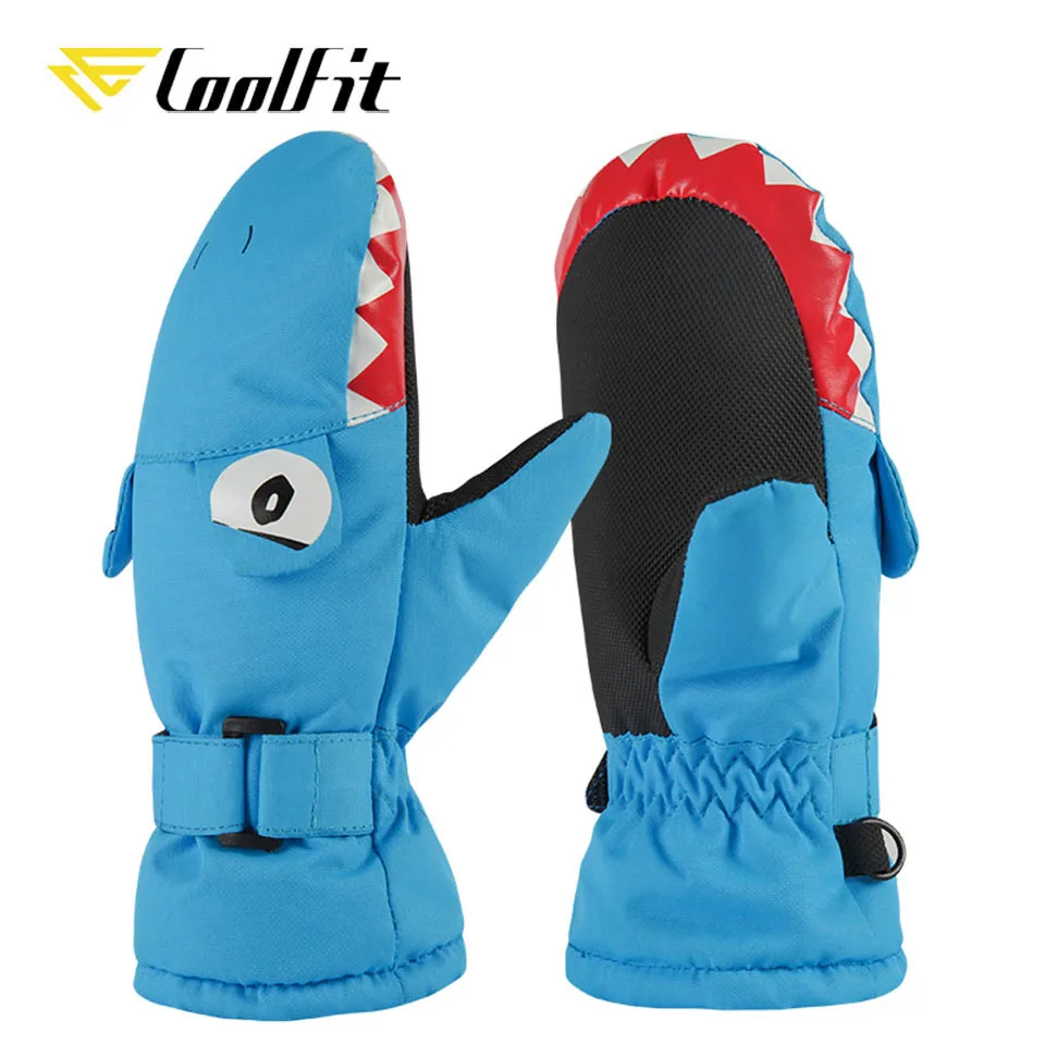 CoolFit-guantes de esquí para niños y niñas, manoplas cálidas e impermeables a prueba de viento para ciclismo, invierno, novedad