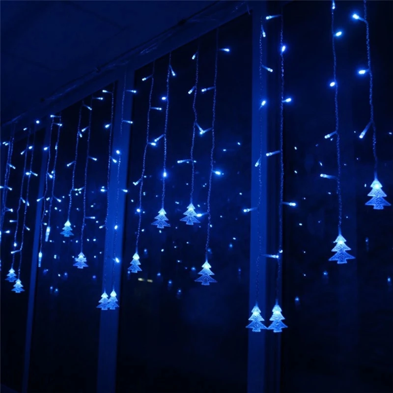 Icicle led cortina 5m 100 led fada luz da corda luz de fadas ac 220v conduziu a luz de natal para o casamento casa decoração da festa de jardim