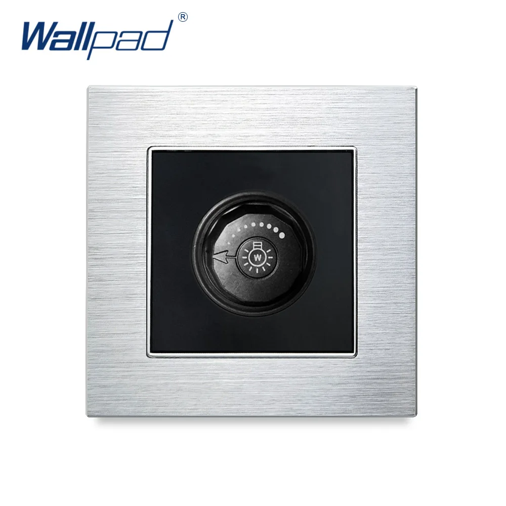 Dimmer Switches Wallpad Luxury Wall Light Switch Aluminium Satin Metal Panel Knob Switches Interrupteur Dim Incandescent Lamp